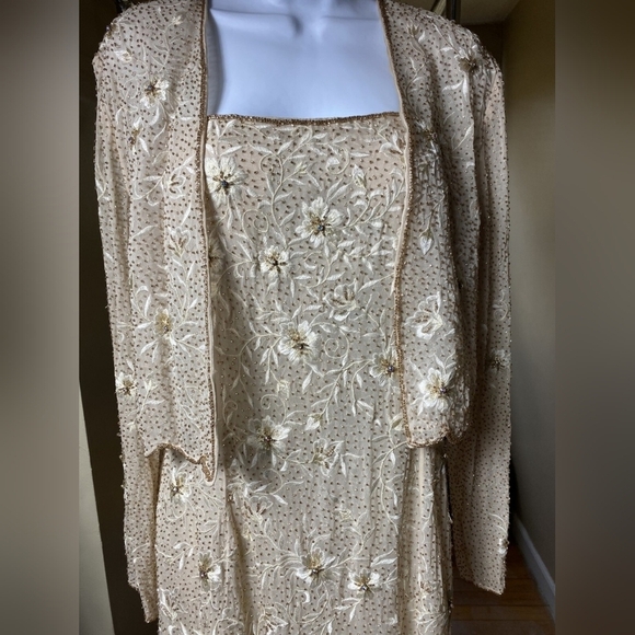 😍Absolutely Stunning Vintage Beaded Silk Montage Collection by Mon Cheri 20 Set - Picture 2 of 12